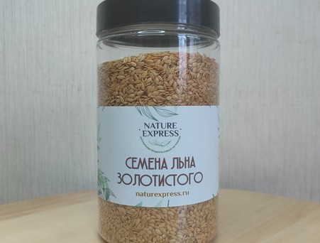 Семена льна белого (золотистого), 500 гр., банка